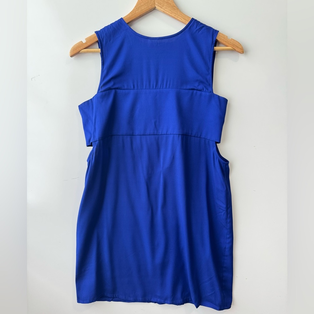 Alexander Wang Blue Sleeveless Cutout Silk Crepe Mini Dress Size 2
